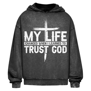 Oversize Washed Hoodie when i learned to trust god