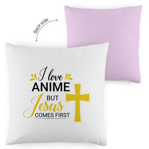Kopfkissen zweifarbig i love anime but jesus comes first