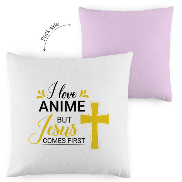 Kopfkissen zweifarbig i love anime but jesus comes first