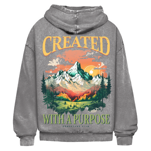 Oversize Washed Hoodie created with a purpose ephesians 2:10