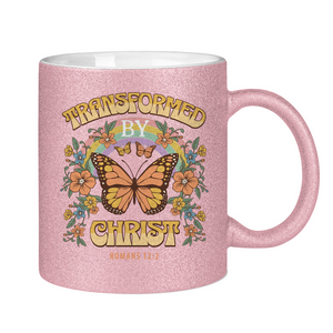 Glitzertasse transformed by christ romans 12:2