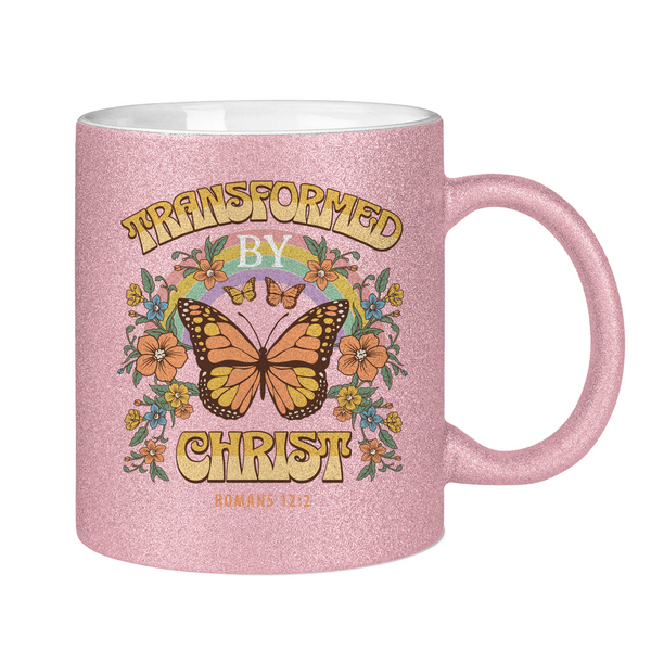 Glitzertasse transformed by christ romans 12:2