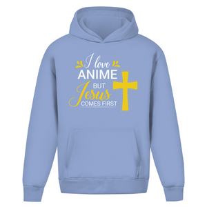 Oversize Hoodie Ohne Kordel i love anime but jesus comes first