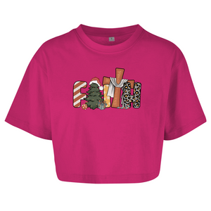 Damen Oversize Crop Top faith weihnachtsmotiv