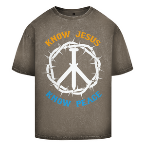 Oversize Washed T-Shirt know jesus know peace