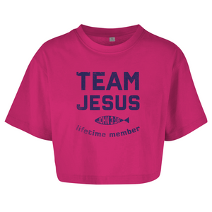 Damen Oversize Crop team jesus john 3:16