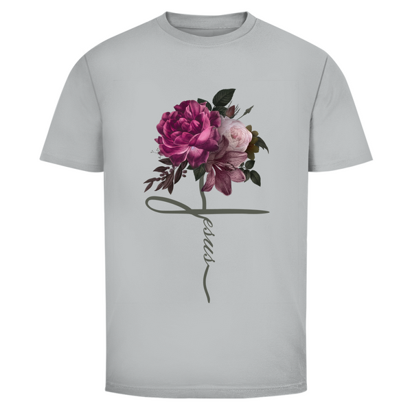 Herren T-Shirt jesus blumen