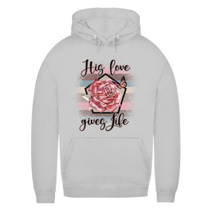 Damen Hoodie his love gives life