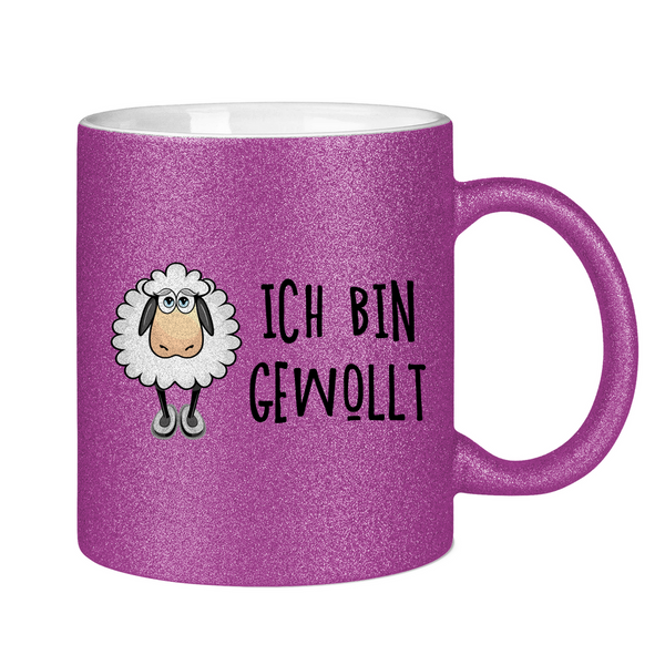 Glitzertasse schaf ich bin gewollt