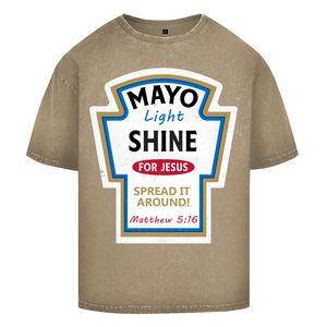Oversize Washed T-Shirt mayo light shine matthew 5:16
