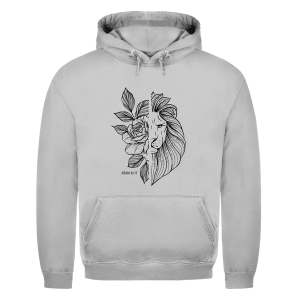 Herren Hoodie Blume Löwe jesaja 33,17