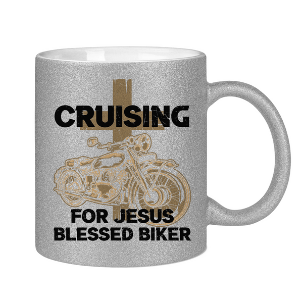 Glitzertasse cruising for jesus blessed biker