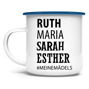 Emaille Tasse ruth maria sarah esther