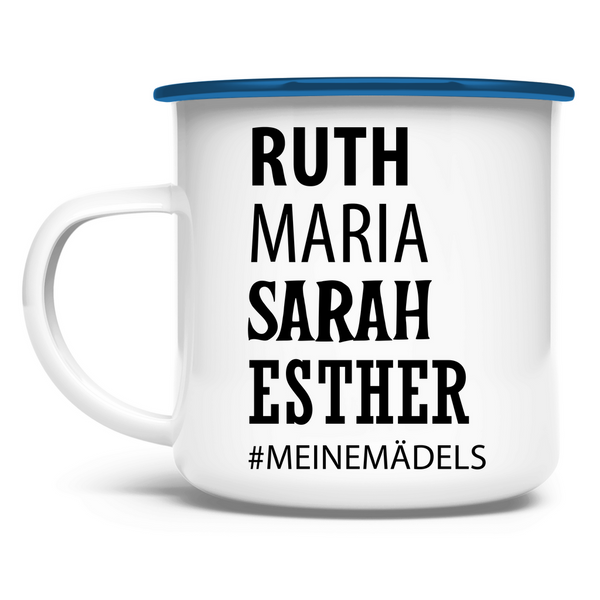 Emaille Tasse ruth maria sarah esther