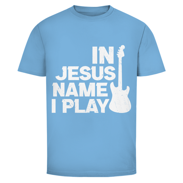 Herren T-Shirt in jesus name i play guitarist