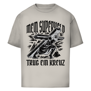 Oversize T-Shirt mein superheld trug ein kreuz