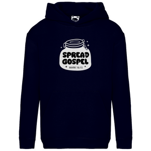 Kinder Hoodie spread gospel mark 16:15