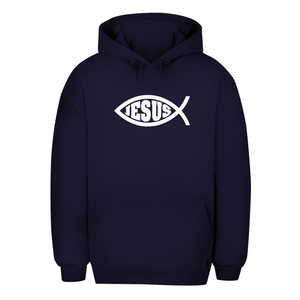 Unisex Oversize Hoodie fisch symbol ICHTHYS Jesus