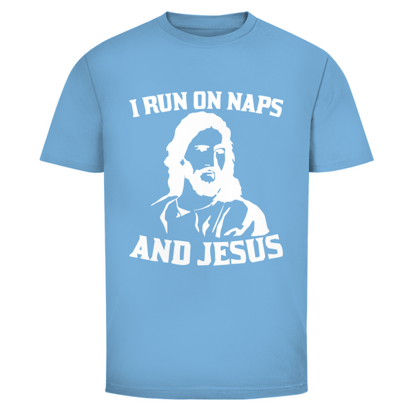 Herren T-Shirt i run on naps and jesus