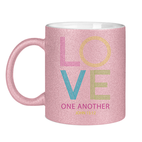 Glitzertasse love one another