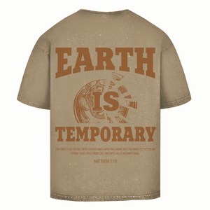 Oversize Washed T-Shirt earth ist temporary matthew 5:18
