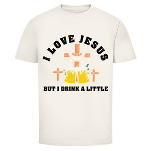 Herren T-Shirt i love jesus but i drink a little bier