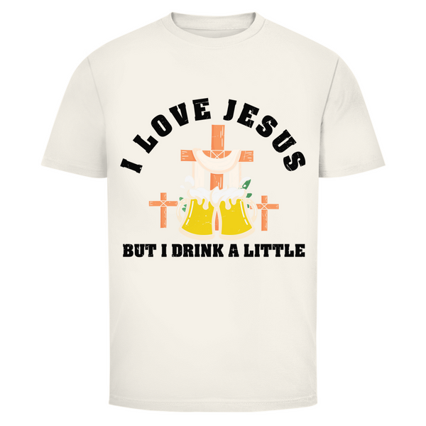 Herren T-Shirt i love jesus but i drink a little bier