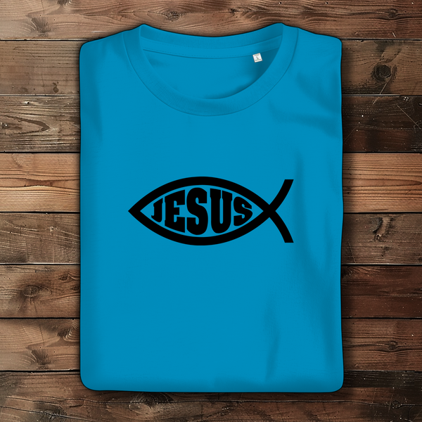 Damen Bio T-Shirt fisch symbol ICHTHYS Jesus