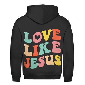 Herren Hoodie love like jesus retro