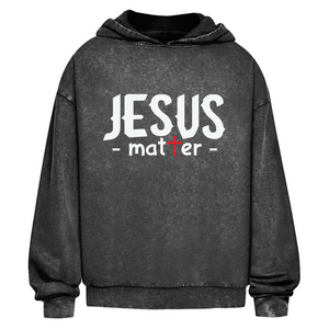 Oversize Washed Hoodie jesus matter