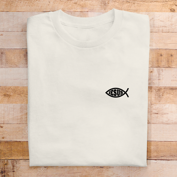 Herren T-Shirt fisch symbol ICHTHYS Jesus