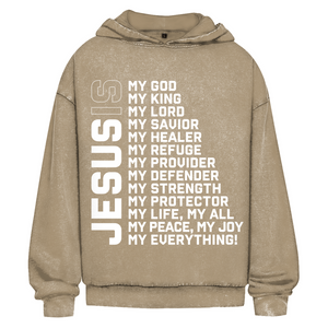 Oversize Washed Hoodie jesus is my god