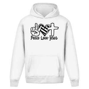 Oversize Hoodie Ohne Kordel peace love jesus