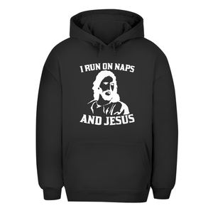 Unisex Oversize Hoodie i run on naps and jesus