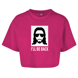 Damen Oversize Crop Top i will be back