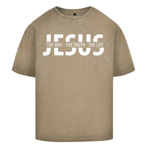 Oversize Washed T-Shirt jesus the way the truth the life