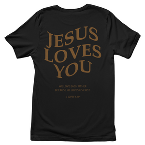 Damen T-Shirt jesus loves you 1 john 4,19