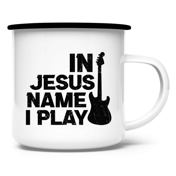 Emaille Tasse in jesus name i play kirchenchor