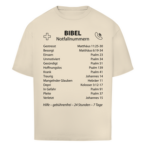 Oversize T-Shirt bibel notfallnummern