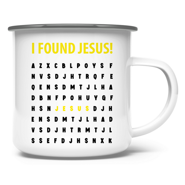 Emaille Tasse i found jesus