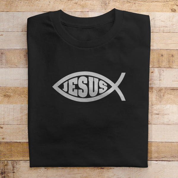 Herren T-Shirt fisch symbol ICHTHYS Jesus