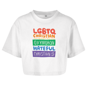 Damen Oversize Crop Top lgbtq christian