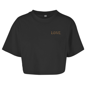 Damen Oversize Crop Top let all that you do be done in love