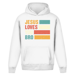 Oversize Hoodie Ohne Kordel jesus loves you bro