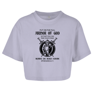 Damen Oversize Crop Top armor of god