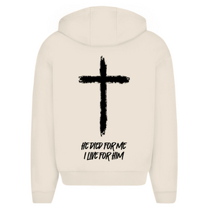 Oversize Zipper Hoodie he died for me i live for him
