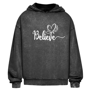 Oversize Washed Hoodie believe
