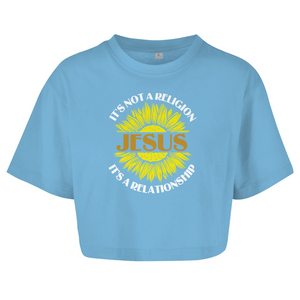Damen Oversize Crop Top jesus its a repationship