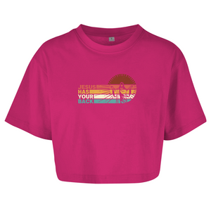 Damen Oversize Crop Top jesus has your back
