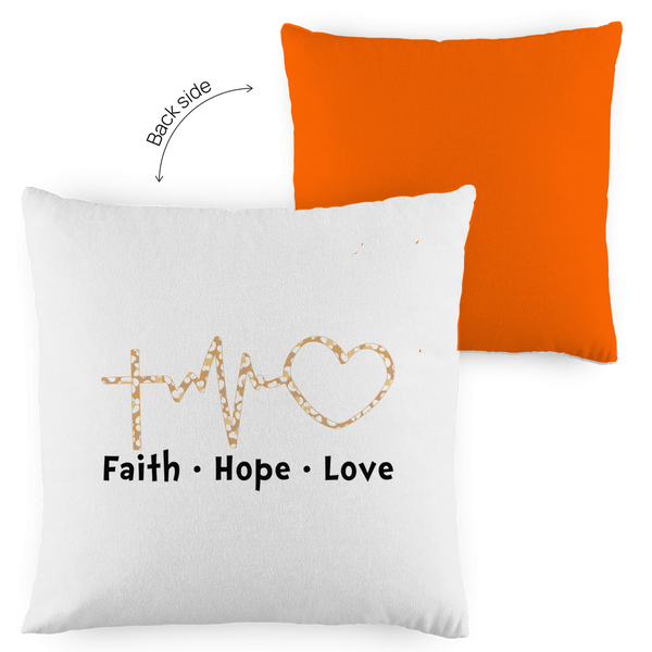 Kopfkissen zweifarbig faith hope love